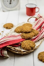 Anzac biscuits with olive oil and choc chips